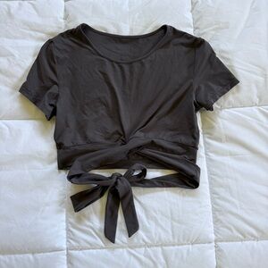 Grey Alphalete Wrap Top Size Small
